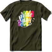 Pride Day | Pride T-Shirt | Grappig LHBTIQ+ / LGBTQ / Gay / Homo / Lesbi Cadeau Shirt | Dames - Heren - Unisex | Tshirt Kleding Kado | - Leger Groen - S