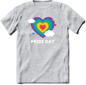 Pride Day | Pride T-Shirt | Grappig LHBTIQ+ / LGBTQ / Gay / Homo / Lesbi Cadeau Shirt | Dames - Heren - Unisex | Tshirt Kleding Kado | - Licht Grijs - Gemaleerd - 3XL