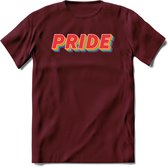 Pride T-Shirt | Grappig LHBTIQ+ / LGBTQ / Gay / Homo / Lesbi Cadeau Shirt | Dames - Heren - Unisex | Tshirt Kleding Kado | - Burgundy - XL