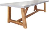 BUITEN living Veltis dining tuintafel | betonlook + hardhout | 300x100cm 8 personen