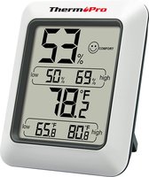 Thermo-Hygrometer | Combi-Apparaat | -50 °C tot 70 °C | Luchtvochtigheidsmeter | Kamerthermometer | 2 Montageopties | Magneet | Universeel | Binnenklimaat-Indicator | Digitaal