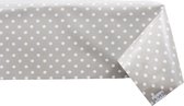 Raved Tafelkleed/Tafelzeil Witte Stippen Design Grijs ↔ 140 cm x ↕ 140 cm - PVC - Afwasbaar