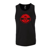 Zwarte Tanktop sportshirt met "Member of the Gin club" Print Rood Size L