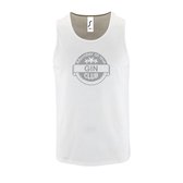 Witte Tanktop sportshirt met "Member of the Gin club" Print Zilver Size S