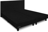 Beddenleeuw Boxspring Bed Zonder Matras - 160x220 - Incl. Hoofdbord - Antraciet Stof