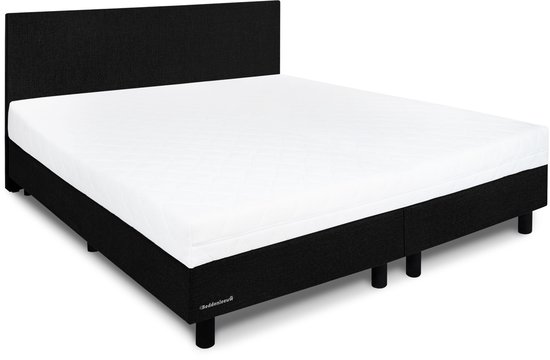 Sommier à ressorts Nora -140x200- Incl. Tête de lit + matelas - Anthracite