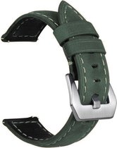 Smartwatch bandje - Geschikt voor Samsung Galaxy Watch 3 45mm, Gear S3, Huawei Watch GT 2 46mm, Garmin Vivoactive 4, 22mm horlogebandje - Leer - Fungus - Groen