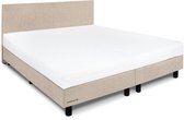 Beddenleeuw Boxspring Bed Zonder Matras - 160x200 - Incl. Hoofdbord - Ecru Stof