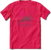 F-15 Vliegtuig T-Shirt | Unisex leger Kleding | Dames - Heren Straaljager shirt | Army F16 | Grappig bouwpakket Cadeau | - Roze - XXL