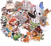 Dieren Stickers - Muurstickers met Dieren - 50 Stuks - Stickers geschikt voor Muur, Laptop, Telefoon, Notitieboek, etc.
