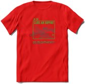 A-10 Warthog Vliegtuig T-Shirt | Unisex leger Kleding | Dames - Heren Straaljager shirt | Army F16 | Grappig bouwpakket Cadeau | - Rood - M