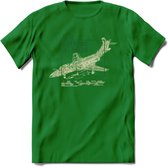 F-101 Vliegtuig T-Shirt | Unisex leger Kleding | Dames - Heren Straaljager shirt | Army F16 | Grappig bouwpakket Cadeau | - Donker Groen - XL