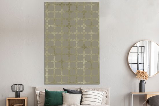 Luxe motif doré clair sur fond gris 120x180 cm - Tirage photo sur toile (Décoration murale salon / chambre) XXL / Groot format!
