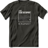 A-10 Warthog Vliegtuig T-Shirt | Unisex leger Kleding | Dames - Heren Straaljager shirt | Army F16 | Grappig bouwpakket Cadeau | - Donker Grijs - M