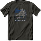 SU-33 Vliegtuig T-Shirt | Unisex leger Kleding | Dames - Heren Straaljager shirt | Army F16 | Grappig bouwpakket Cadeau | - Donker Grijs - M