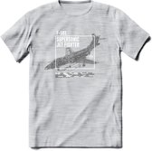 F-101 Vliegtuig T-Shirt | Unisex leger Kleding | Dames - Heren Straaljager shirt | Army F16 | Grappig bouwpakket Cadeau | - Licht Grijs - Gemaleerd - XL