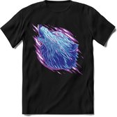 Dieren T-Shirt | Wolf shirt Heren / Dames | Wildlife wolven kleding cadeau - Zwart - S