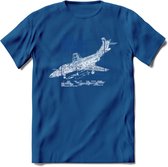 F-101 Vliegtuig T-Shirt | Unisex leger Kleding | Dames - Heren Straaljager shirt | Army F16 | Grappig bouwpakket Cadeau | - Donker Blauw - L