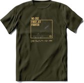 ME-262 Vliegtuig T-Shirt | Unisex leger Kleding | Dames - Heren Straaljager shirt | Army F16 | Grappig bouwpakket Cadeau | - Leger Groen - XXL