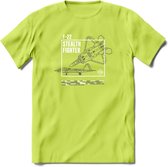 F-22 Vliegtuig T-Shirt | Unisex leger Kleding | Dames - Heren Straaljager shirt | Army F16 | Grappig bouwpakket Cadeau | - Groen - L