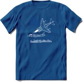AV-8B Vliegtuig T-Shirt | Unisex leger Kleding | Dames - Heren Straaljager shirt | Army F16 | Grappig bouwpakket Cadeau | - Donker Blauw - 3XL