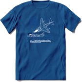 AV-8B Vliegtuig T-Shirt | Unisex leger Kleding | Dames - Heren Straaljager shirt | Army F16 | Grappig bouwpakket Cadeau | - Donker Blauw - M