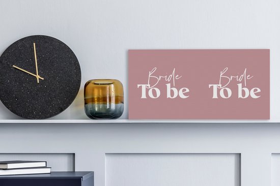 Toile Peinture Mariée - Rose - Citations - 40x20 cm - Décoration murale