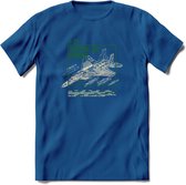 F-15 Vliegtuig T-Shirt | Unisex leger Kleding | Dames - Heren Straaljager shirt | Army F16 | Grappig bouwpakket Cadeau | - Donker Blauw - L