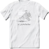 SU-33 Vliegtuig T-Shirt | Unisex leger Kleding | Dames - Heren Straaljager shirt | Army F16 | Grappig bouwpakket Cadeau | - Wit - S