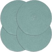 vidaXL Placemats 4 st rond 38 cm katoen effen groen