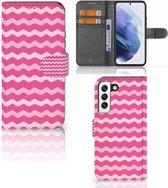 Hoesje ontwerpen Geschikt voor Samsung Galaxy S22 GSM Hoesje ontwerpen Waves Pink