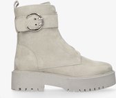 Tango | Bee chunky 217-f grey vegan suede boot zipper - grey sole | Maat: 41