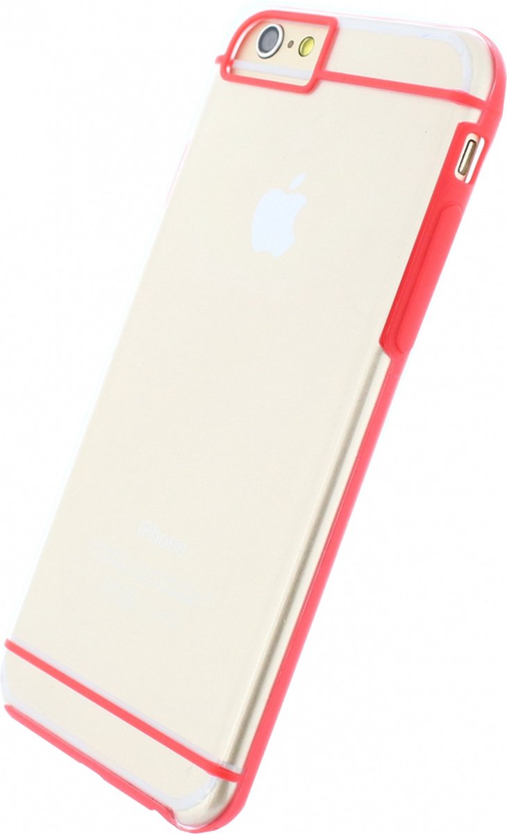 Apple iPhone 6/6s Hoesje - Xccess - Hybrid Serie - Hard Kunststof Backcover - Transparant / Rood - Hoesje Geschikt Voor Apple iPhone 6/6s