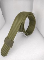 RR21-92.140gr : Nylon gewoven riem, leger groen, 140cm (zonder buckle / gesp)
