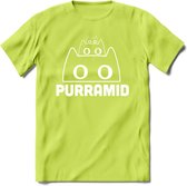 Purrramid - Katten T-Shirt Kleding Cadeau | Dames - Heren - Unisex | Kat / Dieren shirt | Grappig Verjaardag kado | Tshirt Met Print | - Groen - XXL