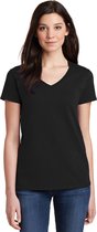 Premium Dames T-Shirt / Basic Shirt | Ondershirt | V-hals | Zwart - XL