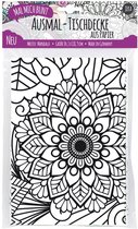 Kleurbaar Tafelkleed kleurplaat XXL - Mandela - Mandala / Bloem / Bloemen / Flowers / Volwassen / Bloempjes / Bloemetjes / Flower - Creatief - Kleur plaat Tekening Eettafel Versier