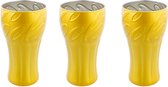 Bol.com Coca Cola countour glazen in metallic geel 3 stuks aanbieding