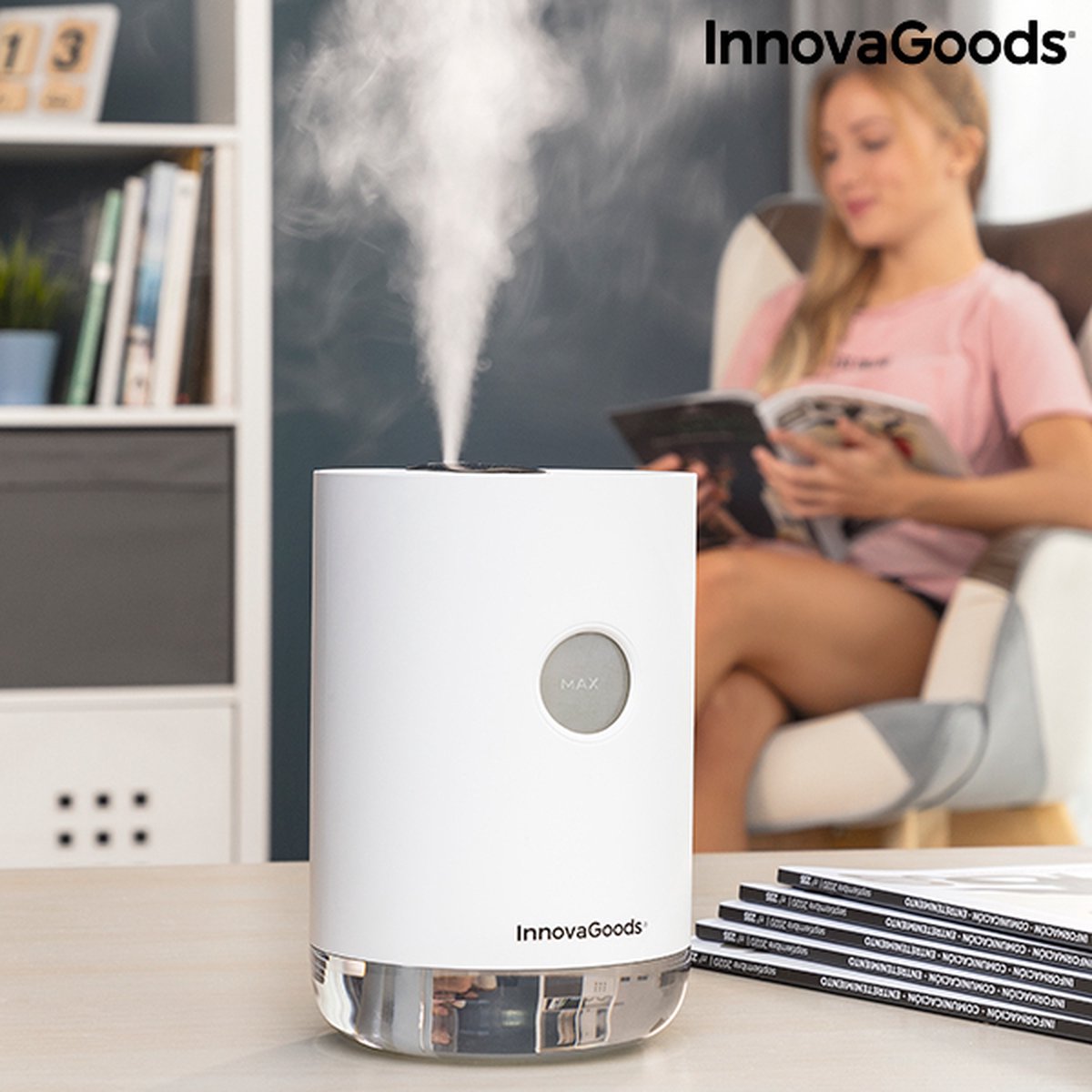 Cadeau tip - Oplaadbare ultrasonische luchtbevochtiger Vaupure InnovaGoods - lucht bevochtiger