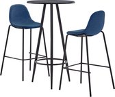 vidaXL 3-delige Barset stof blauw
