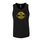 Zwarte Tanktop sportshirt met "Member of the Gin club" Print Goud Size S