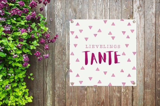 Posters de jardin Proverbes - 'Tante préférée' - Citations - 50x50 cm - Toile jardin - Affiche extérieure