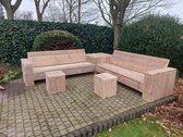 Hoekbank “Garden luxe” van Gebruikt steigerhout - 285x345cm - 7 persoons