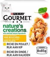 2x - Gourmet - Nature's Creations - Mini Filets Met Kip - 2 verpakkingen van 8x85g