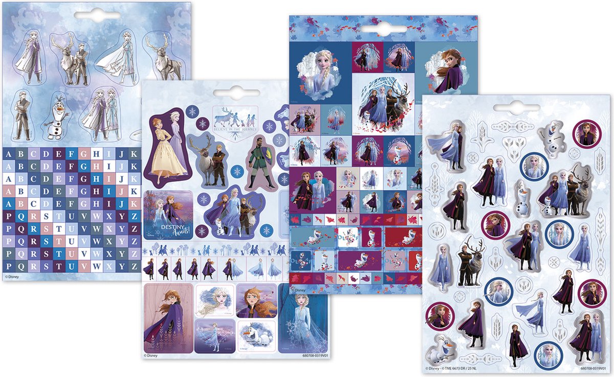 Totum Disney Frozen 2 - Stickerboek - 4 Vellen - 175+ Stickers - Totum