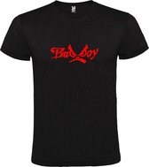 Zwart  T shirt met  "Bad Boys" print Rood size XXL