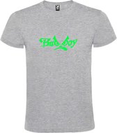 Grijs  T shirt met  "Bad Boys" print Neon Groen size XXL