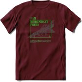 F-106 Vliegtuig T-Shirt | Unisex leger Kleding | Dames - Heren Straaljager shirt | Army F16 | Grappig bouwpakket Cadeau | - Burgundy - L