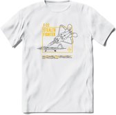 F-22 Vliegtuig T-Shirt | Unisex leger Kleding | Dames - Heren Straaljager shirt | Army F16 | Grappig bouwpakket Cadeau | - Wit - 3XL
