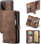 CaseMe Luxe Lederen 2 in 1 Portemonnee Booktype Samsung Galaxy A33 hoesje - Bruin